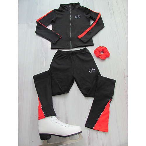 

Figure Skating Jacket with Pants Women's Girls' Ice Skating Jacket Pants / Trousers Black / Red Orange Blue Stretchy Training Competition Skating Wear Classic Figure Skating