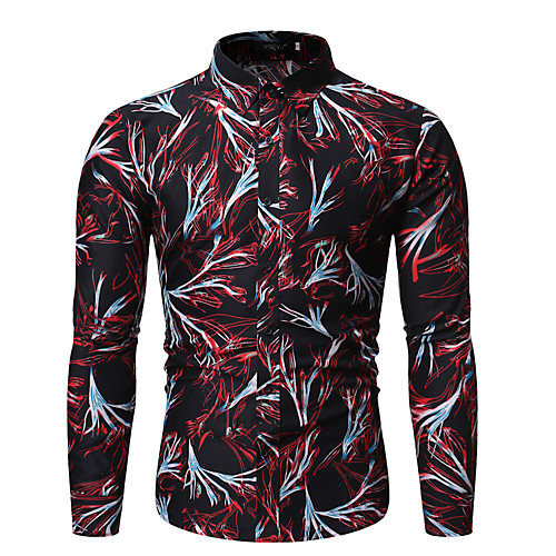 

Men's Shirt Other Prints Graphic Long Sleeve Daily Tops Black