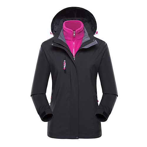

Wolfcavalry Men's Hiking Jacket Winter Outdoor Solid Color Waterproof Windproof Breathable Warm Jacket Top Hunting Fishing Climbing Black Fuchsia Burgundy Pink / Camping / Hiking / Caving