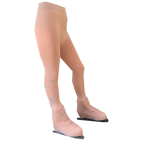 

21Grams Figure Skating Pants Women's Girls' Ice Skating Tights Bottoms Khaki Spandex Stretch Yarn High Elasticity Training Skating Wear Solid Colored Classic Long Pant Ice Skating Figure Skating