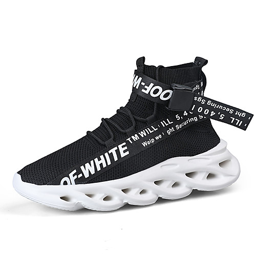 

Men's Comfort Shoes Tissage Volant Spring & Summer Casual Sneakers Breathable Slogan Black / Brown / White