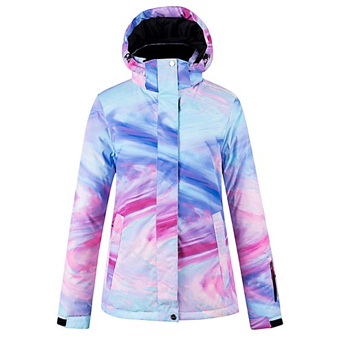 

Women's Ski Jacket Skiing Snowboarding Winter Sports Waterproof Warm Breathability POLY Winter Jacket Top Ski Wear / Rainbow