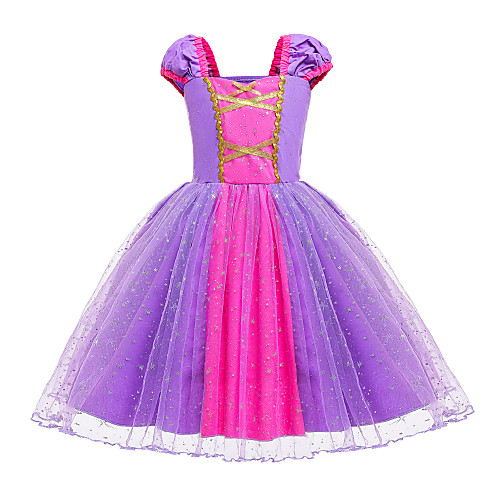 

Rapunzel Dress Masquerade Flower Girl Dress Girls' Movie Cosplay A-Line Slip Cosplay Halloween Light Purple Dress Halloween Carnival Masquerade Tulle Cotton