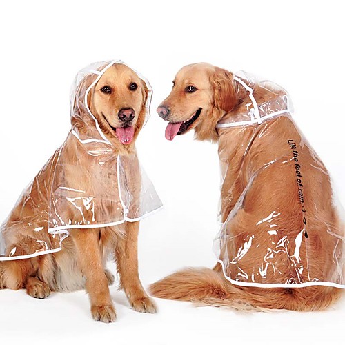 

Cat Dog Rain Coat Jacket Raincoat Solid Colored Transparent Waterproof Cool Outdoor Winter Dog Clothes Puppy Clothes Dog Outfits White Black Purple Costume Baby Small Dog for Girl and Boy Dog Plastic