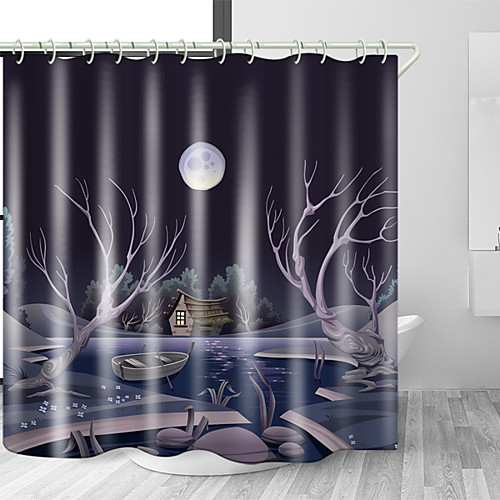 

Shower Curtains & Hooks Modern Polyester Premium Design
