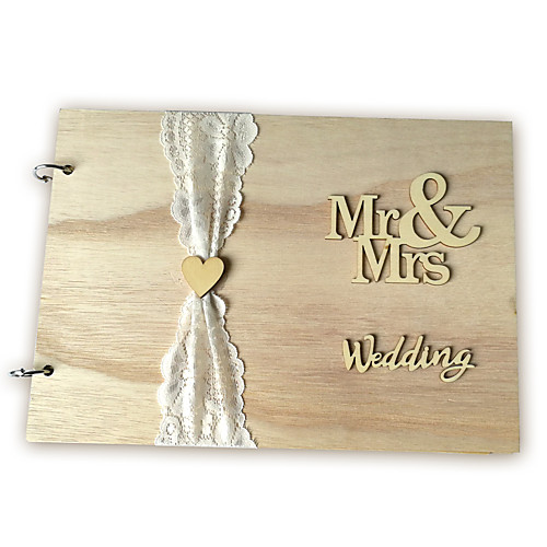 

Guest Book Wood Creative With Metal Guest Book