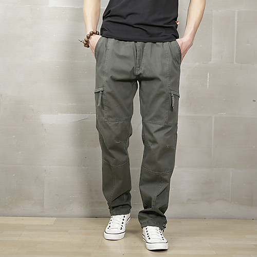 

Men's Hiking Pants Trousers Hiking Cargo Pants Solid Color Winter Outdoor Warm Soft Comfortable Wear Resistance Cotton Pants / Trousers Bottoms Black Grey Khaki Green Camping / Hiking / Caving