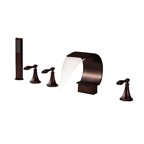 

Shower Faucet / Bathtub Faucet - Antique Oil-rubbed Bronze Widespread Brass Valve Bath Shower Mixer Taps