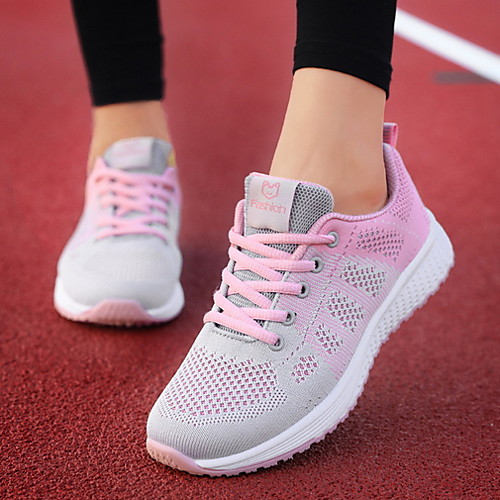 

Women's Athletic Shoes Flat Heel Round Toe Mesh Running Shoes Spring & Summer Black / Dusty Rose / Fuchsia