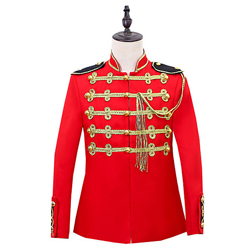 

Prince Aristocrat Retro Vintage Medieval Coat Masquerade Men's Costume Red Vintage Cosplay Party Long Sleeve