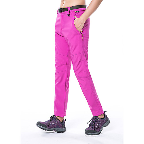 

Women's Hiking Pants Trousers Solid Color Winter Outdoor Waterproof Windproof Fleece Lining Warm Softshell Pants / Trousers Bottoms Red Army Green Fuchsia Climbing Camping / Hiking / Caving Traveling