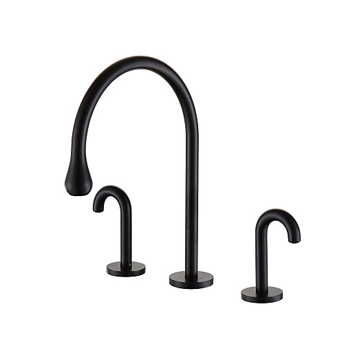 

Bathroom Sink Faucet / Faucet Set - Widespread / Rotatable Chrome / Bronze / Brushed Widespread Two Handles Three HolesBath Taps