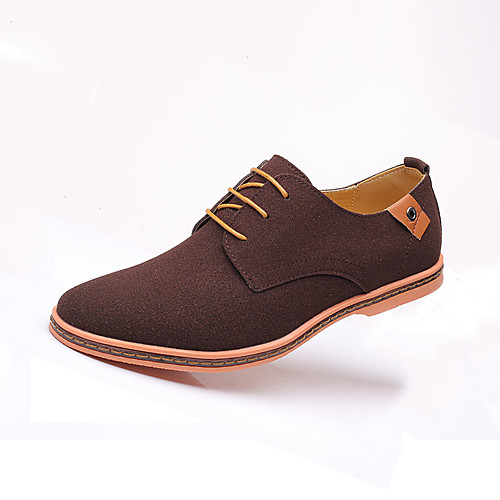 

Men's Suede Shoes Suede Fall Casual Oxfords Wear Proof Color Block Black / Brown / Camel / Party & Evening / Party & Evening / Comfort Shoes