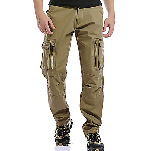 

Men's Hiking Pants Trousers Hiking Cargo Pants Solid Color Winter Outdoor Warm Soft Comfortable Wear Resistance Cotton Pants / Trousers Bottoms Black Army Green Khaki Camping / Hiking / Caving