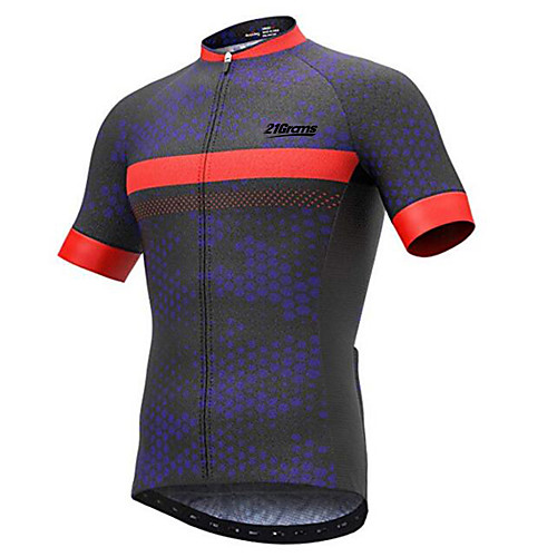 

21Grams Men's Short Sleeve Cycling Jersey Black / Red Bike Jersey Top Mountain Bike MTB Road Bike Cycling UV Resistant Breathable Quick Dry Sports Clothing Apparel / Micro-elastic / Anatomic Design