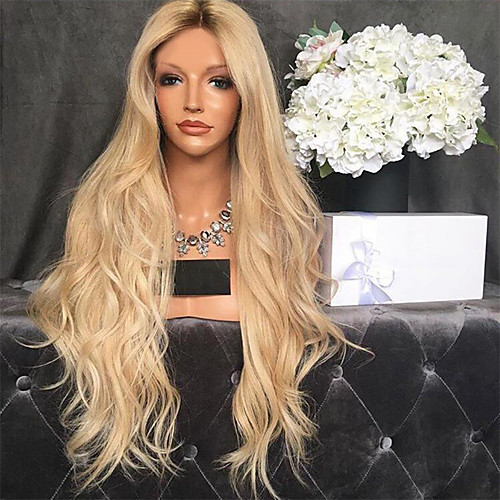 

Synthetic Wig kinky Straight Middle Part Wig Long Bleach Blonde#613 Synthetic Hair 26 inch Women's Women Dark Brown