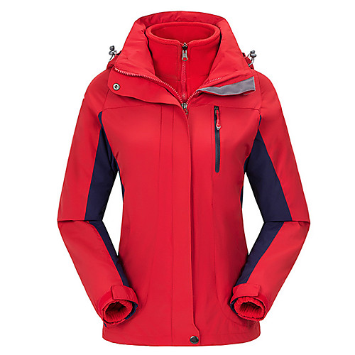 

Women's Hiking Jacket Winter Outdoor Patchwork Waterproof Windproof Breathable Warm Jacket Top Hunting Fishing Camping / Hiking / Caving Red Fuchsia Sky Blue Royal Blue