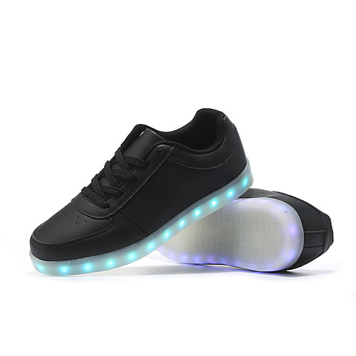

Men's Light Up Shoes Synthetics Spring & Summer / Fall & Winter LED / Casual Sneakers Walking Shoes Breathable Black / White / Gold