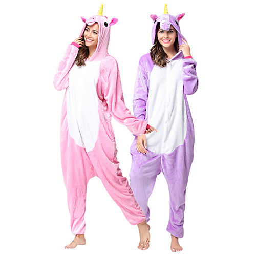 

Adults' Kigurumi Pajamas Unicorn Unicorn Onesie Pajamas Flannel Toison Purple / Pink Cosplay For Men and Women Animal Sleepwear Cartoon Festival / Holiday Costumes / Leotard / Onesie / Slippers