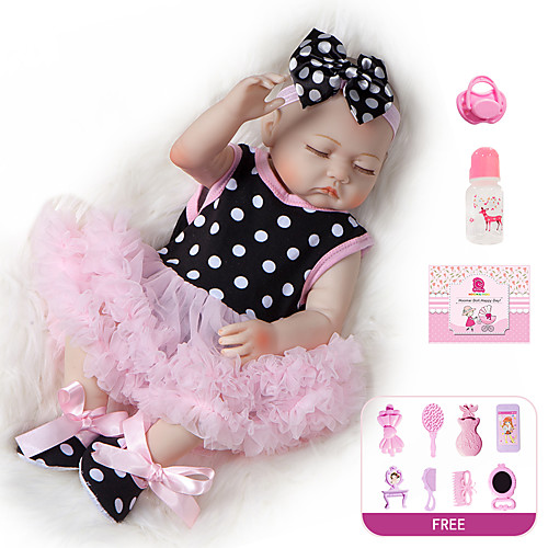 

20 inch Reborn Doll Baby Girl Kids / Teen with Clothes and Accessories for Girls' Birthday and Festival Gifts