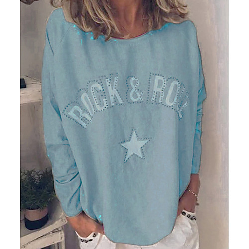 

Women's Letter T-shirt Daily Purple / Yellow / Blushing Pink / Gray / Light Blue