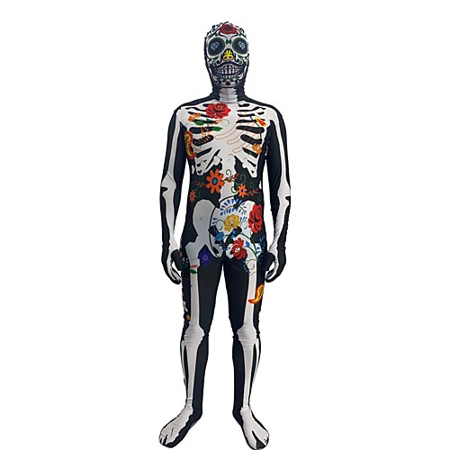 

Skeleton / Skull More Costumes Costume Kid's Adults Men's Seamed Tights Halloween Festival / Holiday Spandex Lycra White / Black / Red Men's Easy Carnival Costumes / Zentai / Zentai / High Elasticity