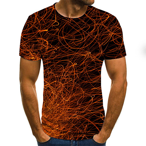 

Men's T shirt Graphic Plus Size Print Short Sleeve Daily Tops Basic Exaggerated Rainbow