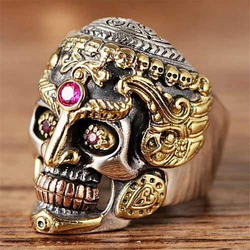 

Men's Ring 1pc Gold Alloy irregular Vintage Punk Trendy Daily Jewelry Vintage Style Skull