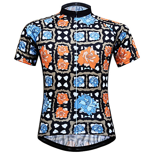 

JESOCYCLING Floral Botanical Women's Short Sleeve Cycling Jersey - Black Bike Jersey Breathable Quick Dry Anatomic Design Sports 100% Polyester Mountain Bike MTB Road Bike Cycling Clothing Apparel