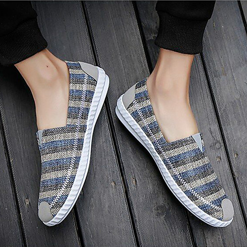 

Men's Espadrilles Elastic Fabric Fall / Spring & Summer Classic / Casual Loafers & Slip-Ons Walking Shoes Non-slipping Black / Blue
