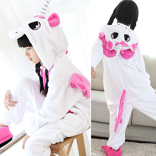 

Kid's Kigurumi Pajamas Unicorn Cat Tiger Onesie Pajamas Flannelette Black / White / White / Yellow Cosplay For Boys and Girls Animal Sleepwear Cartoon Festival / Holiday Costumes