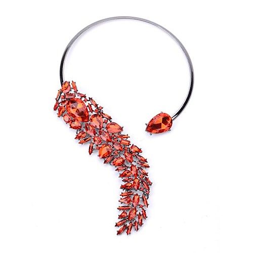 

Women's Cubic Zirconia Necklace Geometrical Flower Fashion Chrome Red Blue Rainbow 49 cm Necklace Jewelry 1pc For Wedding Prom