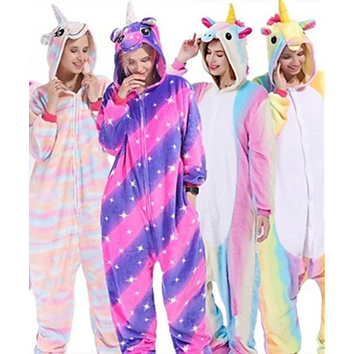 

Adults' Kigurumi Pajamas Unicorn Pony Onesie Pajamas Flannel Toison WhiteBlue / WhitePink / White Cosplay For Men and Women Animal Sleepwear Cartoon Festival / Holiday Costumes / Leotard / Onesie