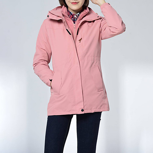 

Cikrilan Women's Hiking Jacket Winter Outdoor Solid Color Waterproof Windproof Warm Comfortable Top Camping / Hiking / Caving Traveling Winter Sports Black Pink Dark Blue