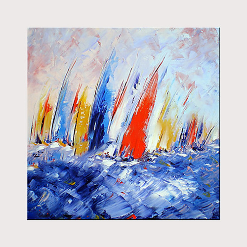 

Oil Painting Hand Painted Square Abstract Landscape Modern Rolled Canvas (No Frame)