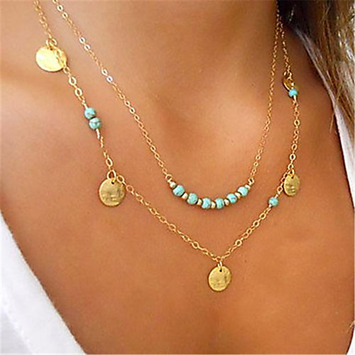 

Women's Turquoise Pendant Necklace Classic life Tree Classic Punk Chrome Gold Silver 40-45-50 cm Necklace Jewelry 1pc For Daily