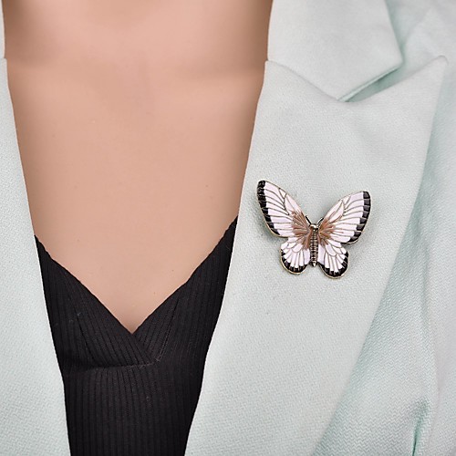 

Women's Brooches Retro Butterfly Artistic Fashion Brooch Jewelry White / Black For Party Festival