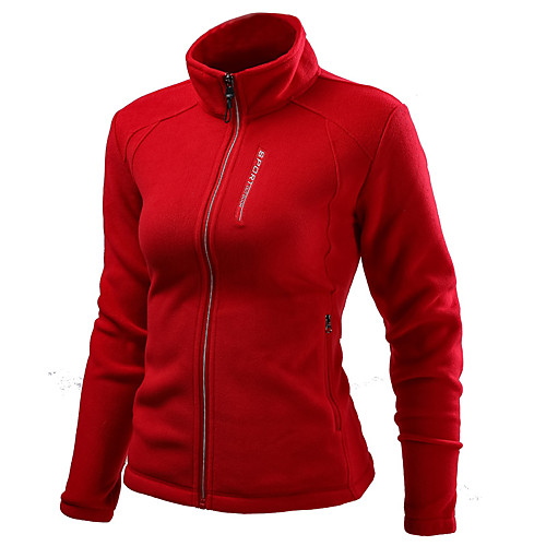 

Women's Hiking Jacket Hiking Fleece Jacket Outdoor Solid Color Waterproof Windproof Fleece Lining Breathable Outerwear Jacket Top Polar Fleece Hunting Fishing Climbing Dark Grey White Red Blue Dark