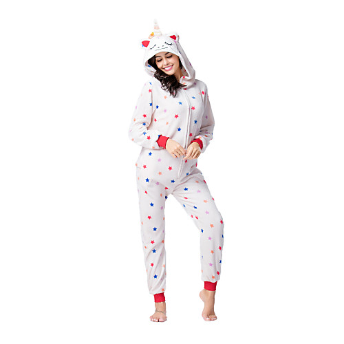 

Teenager Adults' Kigurumi Pajamas Unicorn Flying Horse Onesie Pajamas Flannelette White Cosplay For Men and Women Animal Sleepwear Cartoon Festival / Holiday Costumes