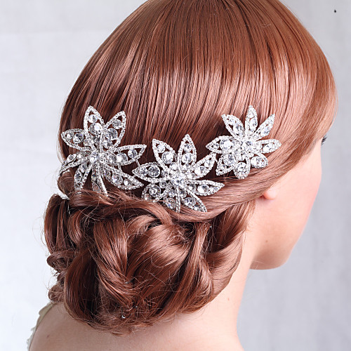 

Rhinestone / Alloy Hair Combs with Crystals / Rhinestones 1 Piece Wedding Headpiece