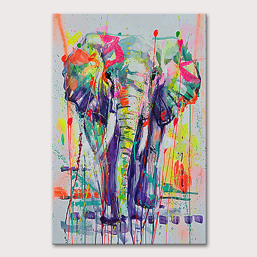 

Oil Painting Hand Painted Vertical Animals Pop Art Modern Rolled Canvas (No Frame)