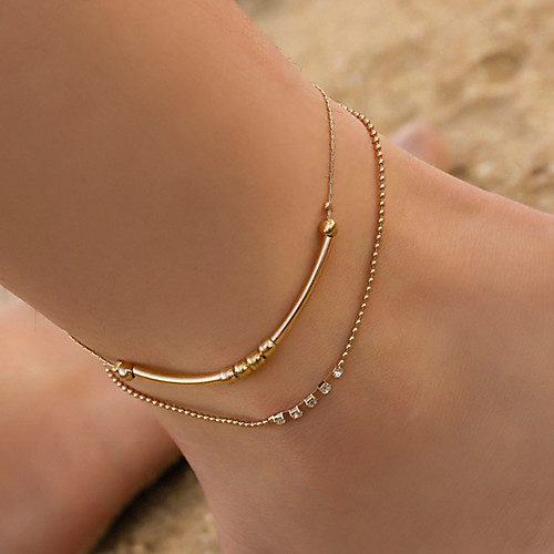 

Ankle Bracelet Simple Boho Vintage Women's Body Jewelry For Daily Layered Copper Vertical / Gold bar Gold Silver 1pc