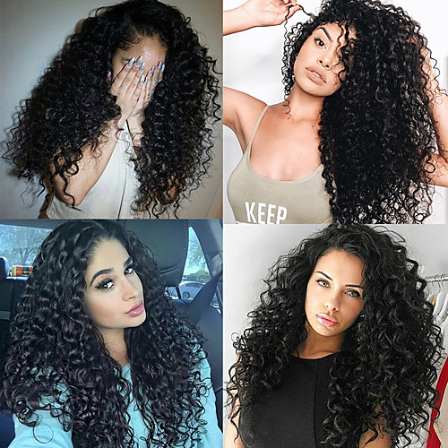 

3 Bundles with Closure Hair Weaves Peruvian Hair Deep Wave Human Hair Extensions Remy Human Hair 100% Remy Hair Weave Bundles 345 g Natural Color Hair Weaves / Hair Bulk Human Hair Extensions 8-24