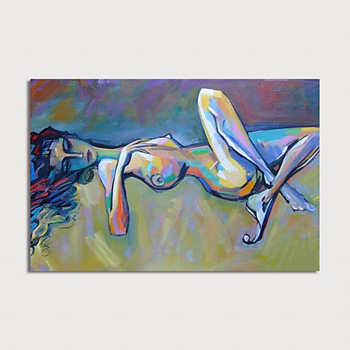 

Oil Painting Hand Painted - Abstract People Modern Stretched Canvas