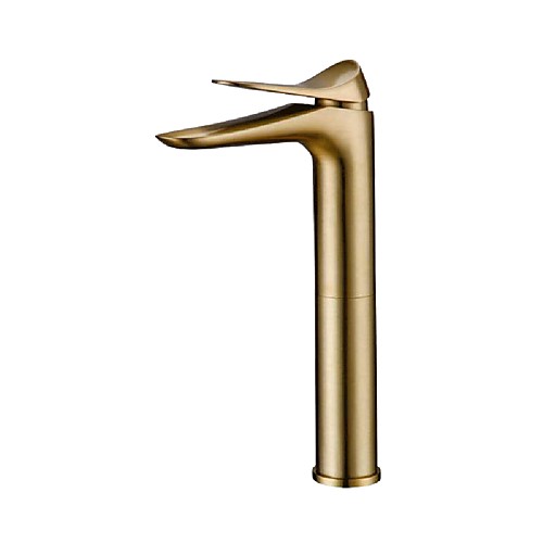 

Bathroom Sink Faucet - Widespread Brushed Gold Centerset Single Handle One HoleBath Taps