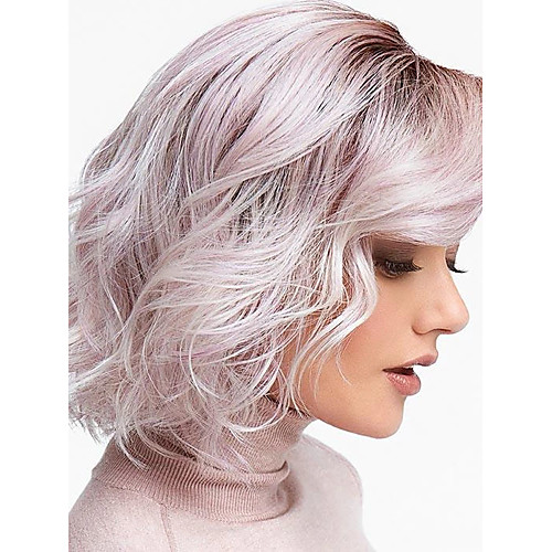 

Synthetic Wig Water Wave Bob Wig Short Black / Pink Synthetic Hair 12inch Women's Odor Free Adjustable Heat Resistant Ombre / Ombre Hair
