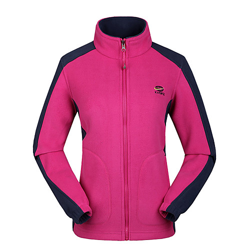 

Women's Hiking Fleece Jacket Winter Outdoor Patchwork Windproof Fleece Lining Warm Comfortable Jacket Top Camping / Hiking / Caving Traveling Violet Black Red Fuchsia Rose Red