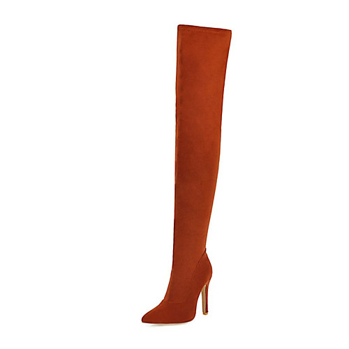 

Women's Boots Over-The-Knee Boots Stiletto Heel Pointed Toe Synthetics Over The Knee Boots Fall & Winter Black / Yellow / Red / Party & Evening