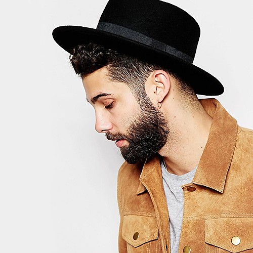 

Unisex 1930s Linen Wool Blends Bucket Hat-Solid Colored Fall Winter Black Wine