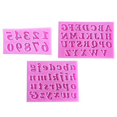 

3PCS/Set Kitchen Accessories Chocolate Molds English Letters Number Shape Fondant Cake Molds Pastry Stencils